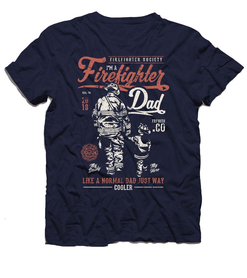 Tričko Firefighter Dad Tmavomodrá, XXL