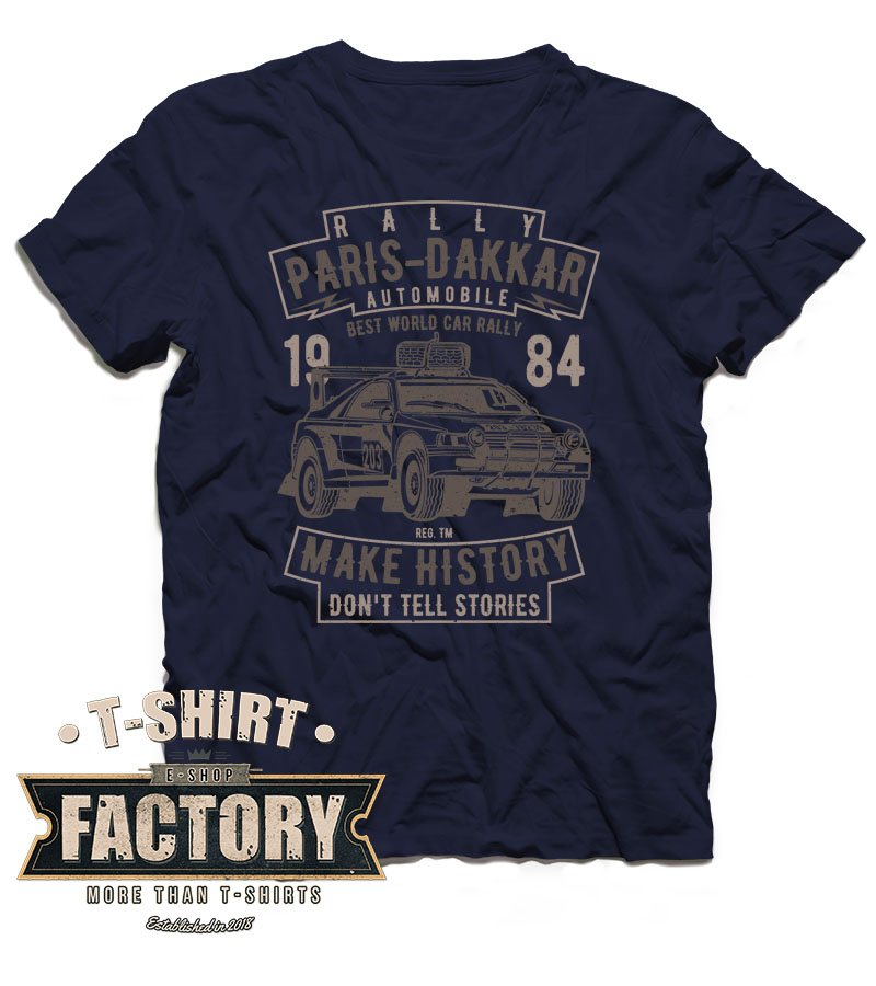 Tričko Rally Paris Dakar Automobile Čierna, 3XL