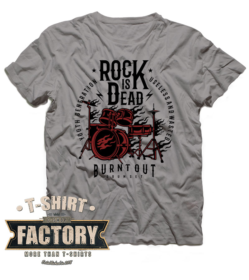 Tričko Rock is dead Biela, 3XL - Výpredaj