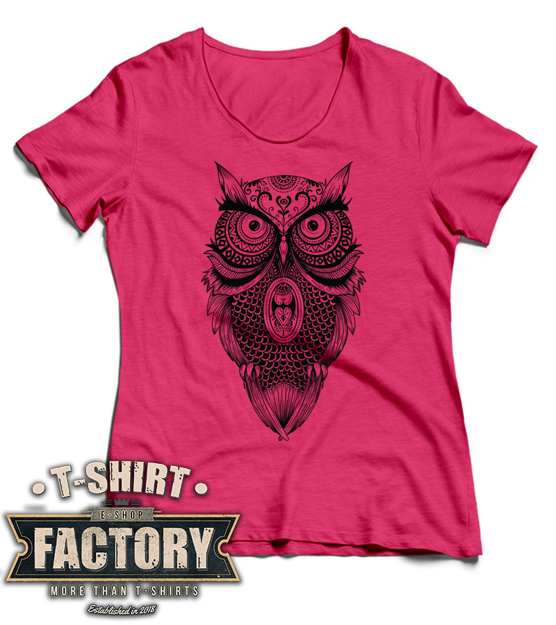 Dámske tričko Owl b&w