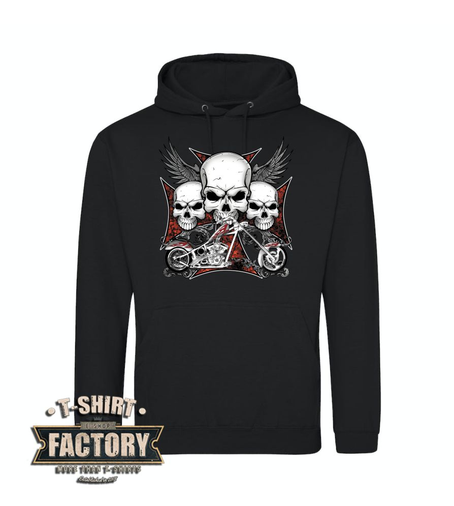 Mikina s kapucňou Choppers skull